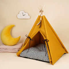 ZEZE Teepee Cat Tent With Cushion Bed