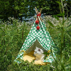 ZEZE Teepee Cat Tent With Cushion Bed