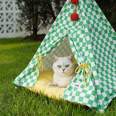 ZEZE Teepee Cat Tent With Cushion Bed