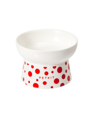 Petkit Polk Dot Ceremic Pet Bowl - Red, White