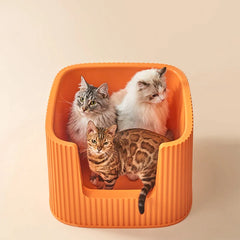 Large Open Cat Toilet High Side Container Cat Litter Box With Scoop